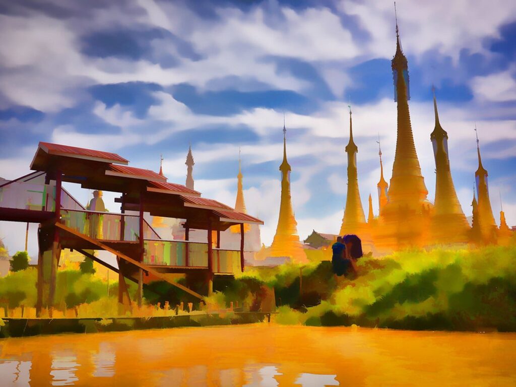Floating Pagoda impression on Inle Lake