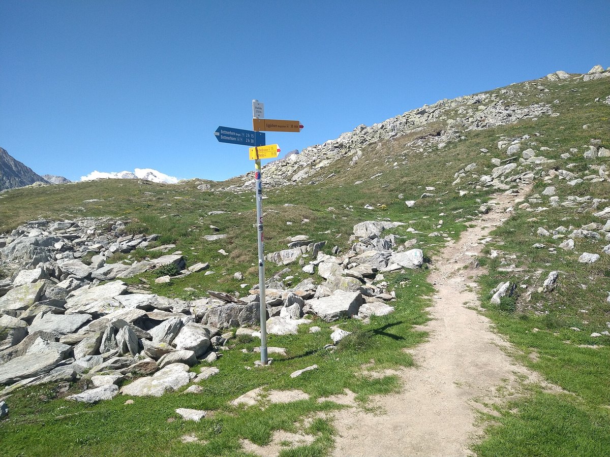 Wegweiser an einem Wanderweg